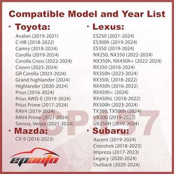 EPAuto CP157 (CF12157) Replacement Made for Toyota/Mazda/Subaru Cabin Air Filter includes Activated ...