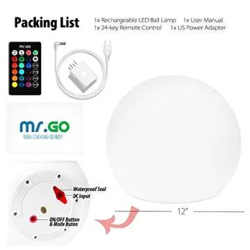Mr.Go RGB LED Ball Lamp - Versatile Illumination for All Spaces