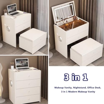 BRALEM Compact Makeup Vanity Desk with USB & Speakers