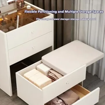 BRALEM Compact Makeup Vanity Desk with USB & Speakers