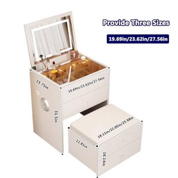 BRALEM Compact Makeup Vanity Desk with USB & Speakers