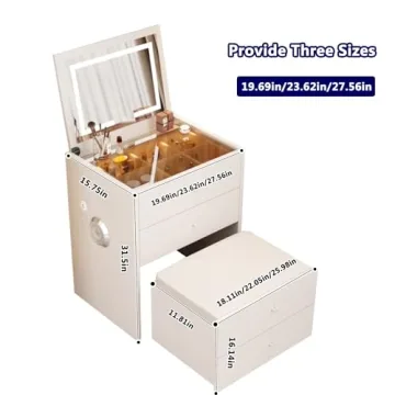 BRALEM Compact Makeup Vanity Desk with USB & Speakers