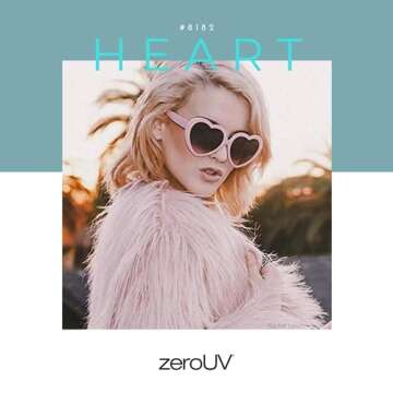 zeroUV Heart Shaped Sunglasses UV400 Trendy Eyewear for Women
