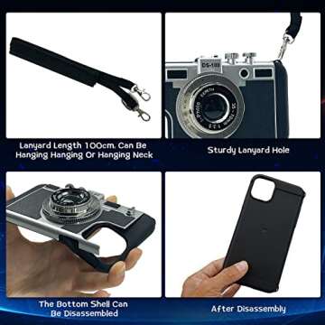 New Emily in Paris Phone Case, Vintage Camera Phone Case for iPhone 11/12 Pro Max,3D Vintage Camera ...