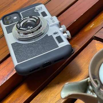 New Emily in Paris Phone Case, Vintage Camera Phone Case for iPhone 11/12 Pro Max,3D Vintage Camera Design Phone case That Looks Like a Camera,with Long Anti-Lost Lanyard (For iPhone 15 Pro)