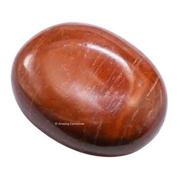Red Jasper Crystals and Healing Stones - Large Palm Stone Crystals Piedra - Crystal for Good Luck, B...