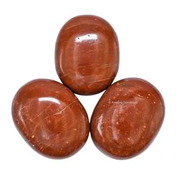 Red Jasper Crystals and Healing Stones - Large Palm Stone Crystals Piedra - Crystal for Good Luck, Balanced Positive Energy, Meditation - Unique Stocking Stuffers and Birthday Gifts for Women, Men