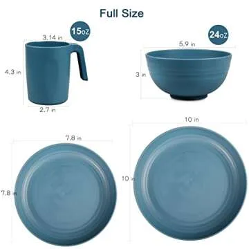 Shopwithgreen 36 PCS Unbreakable Plastic Dinnerware Set - Microwave & Dishwasher Safe