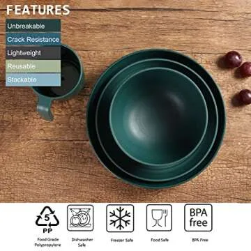 Durable Unbreakable Dinnerware Set for Kids & Adults