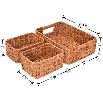 GRANNY SAYS Wicker Baskets for Organizing Set - 3 Pack