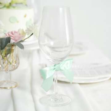 AIMUDI Twist Tie Bows for Treat Bags 3.5" Aqua Blue Satin Ribbon Bows for Crafts Premade Bows with Twist Ties for Crafts Cake Pop Candy Apple Small Bows for Gift Wrapping Wedding Decor, 50 PCs