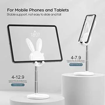 OATSBASF Cute Adjustable Bunny Phone Stand for Desk