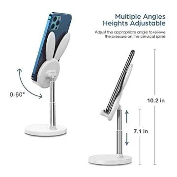 Cute Bunny Cell Phone Stand - Adjustable & Stable Holder