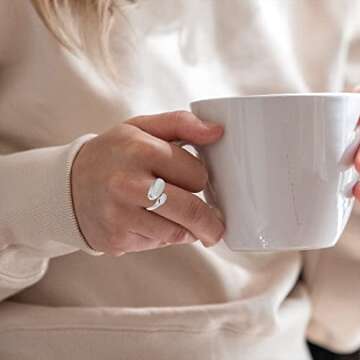 Dainty Twist Spiral Adjustable Silver Ring for Women