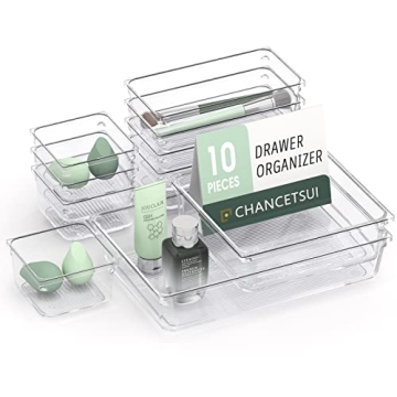 25 PCS Clear Plastic Drawer Organizer Set - Versatile and Durable Storage