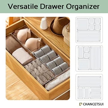 25 PCS Clear Plastic Drawer Organizer Set for Every Space