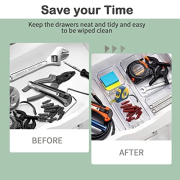 25 PCS Clear Plastic Drawer Organizer Set for Every Space