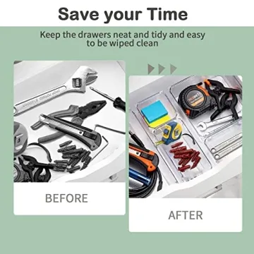 25 PCS Clear Plastic Drawer Organizer Set for Every Space