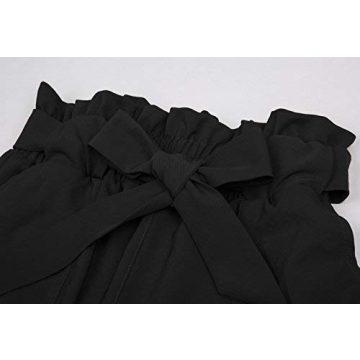 GRACE KARIN Black Paper Bag Waist Pants for Women