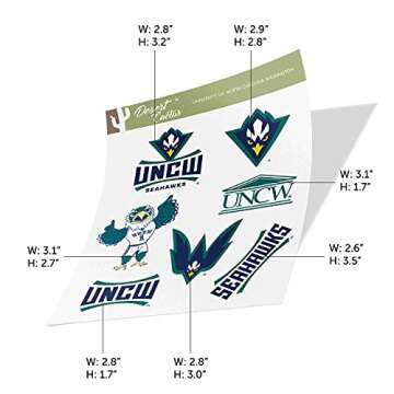 Desert Cactus University of North Carolina Wilmington Sticker UNCW Seahawks Vinyl Decals Laptop Water Bottle Car Scrapbook Sheet T2 (Type 2)