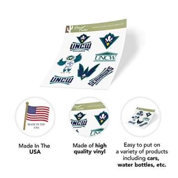 Desert Cactus University of North Carolina Wilmington Sticker UNCW Seahawks Vinyl Decals Laptop Water Bottle Car Scrapbook Sheet T2 (Type 2)