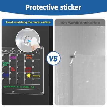 Acrylic Magnetic Calendar for Fridge, Clear Dry Erase Board Reusable Planning Set, Includes 8 Colorful Markers,Magnetic Pen Holder and Erase Towel (Monthly Planner+Weekly Planner)