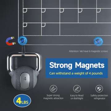 Acrylic Magnetic Calendar for Fridge, Clear Dry Erase Board Reusable Planning Set, Includes 8 Colorful Markers,Magnetic Pen Holder and Erase Towel (Monthly Planner+Weekly Planner)