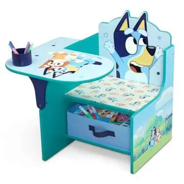 Delta Children Bluey Chair Desk with Storage Bin - Greenguard Gold Certified, Blue