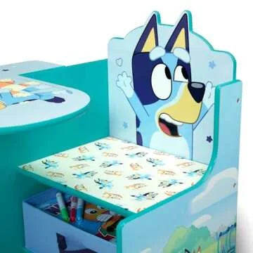 Delta Children Bluey Chair Desk with Storage Bin - Greenguard Gold Certified, Blue