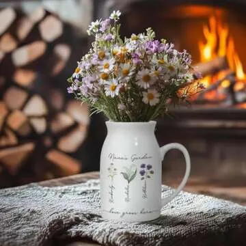 Personalized Flower Vase Gift for Grandma Custom Keepsake