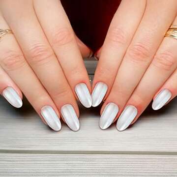 20 Jars Chrome Nail Powder, Metallic Mirror Effect Chrome Powder for Nails Gel Polish with Silver Ho...