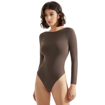 SUUKSESS Women Y2k Backless Bodysuit Double Lined Comfortable