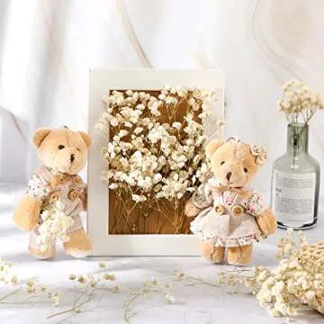 Fumete 200 Pcs Mini Dried Baby Breath Flowers Valentine's Day Ivory Natural Flowers Bulk Dried Gypsophila for Vase Wedding Invitation Card DIY Candle Making Decor Craft Party Resin Art 2-4 in