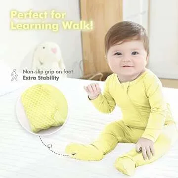 HAPIU Rayon from Bamboo Baby Footed Pajamas, 2 Way Zipper YKK, Footie for Baby Boy Girls, Newborn-24 Months, 2-Pack, Molten Lava & Lemon Grass, 12-18 Months