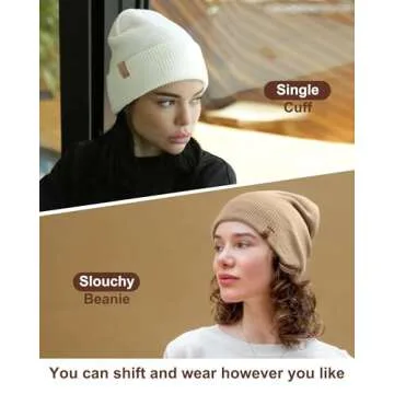 FURTALK Beanie Hats for Women Men Winter Hats Womens Knitted Slouchy Beanies Cuffed Skull Cap Warm Ski Hat