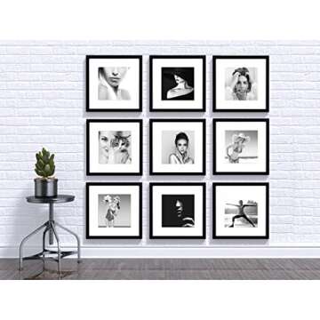 Stylish Yaetm 12x12 Picture Frames Set of 9 for Gallery Display