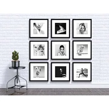 Stylish Yaetm 12x12 Picture Frames Set of 9 for Gallery Display