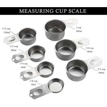 Stainless Steel Measuring Cups Set of 7 Stackable and Durable