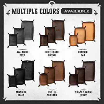 Leather Valet Tray for Men | Made in The USA | EDC Dump Tray for Keys, Phone, Wallet | Catch All Key Tray