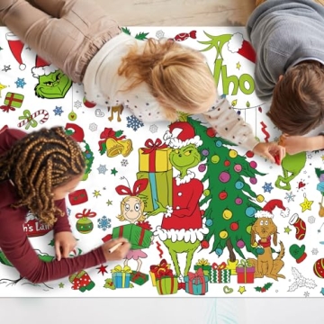 Giant Christmas Coloring Tablecloth for Kids Activities