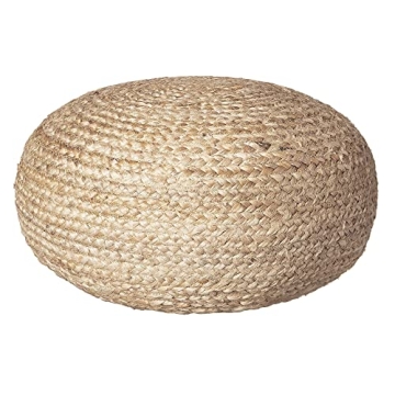 Decor Therapy Round Pouf Ottoman in Natural Jute - 19" Boho Poof