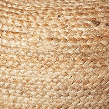 Natural Jute Pouf Ottoman - 19" Boho Style