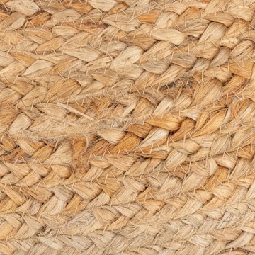 Natural Jute Pouf Ottoman - 19" Boho Style