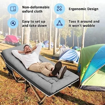 HABUTWAY 600lbs Capacity Camping Cot with Mattress