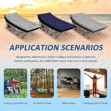 HABUTWAY 600lbs Capacity Camping Cot with Mattress