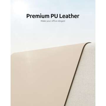 YSAGi Leather Desk Pad Protector, Office Desk Mat, Large Mouse Pad, Non-Slip PU Leather Desk Blotter...