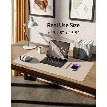 YSAGi Leather Desk Pad Protector Stylish Office Mat