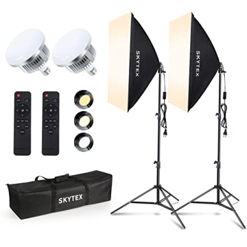 Skytex Softbox Lighting Kit (2Pack) - 20x28in Soft Box with 85W LED Bulbs for Perfect Photography an...