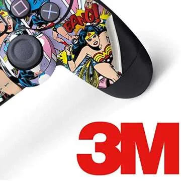 Skinit Decal Gaming Skin Compatible with PS4 Controller - Officially Licensed DC Comics Wonder Woman Comic Blast Design