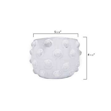 Creative Co-Op White Terracotta Bubbled Design Planter Pot White 6.25 x 4.75
